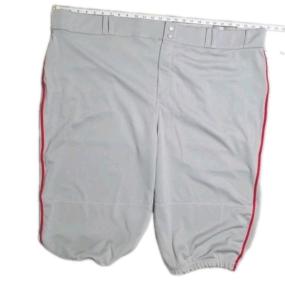 NWT Champro Mens 4XL Baseball Pants BP70 Grey Scarlet Red Piping Big & Tall